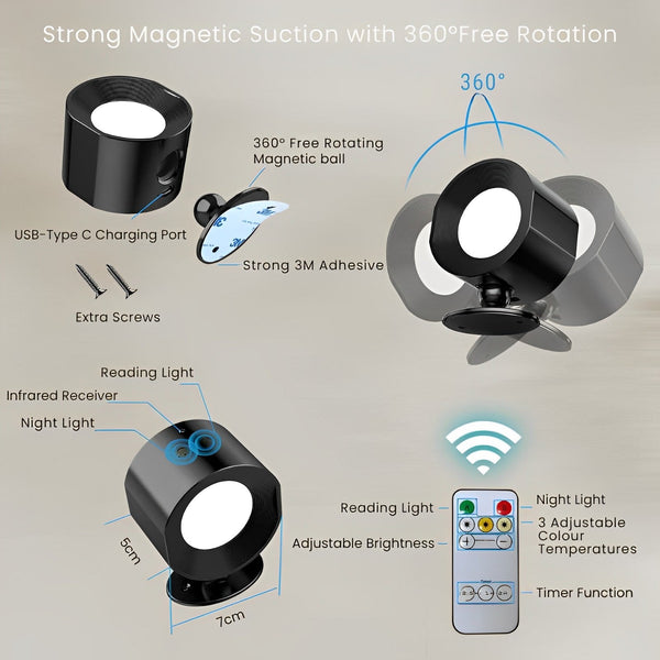 WIRELESS LED WALL LIGHT=Lamp – Wireless LED Wall Light – Standard