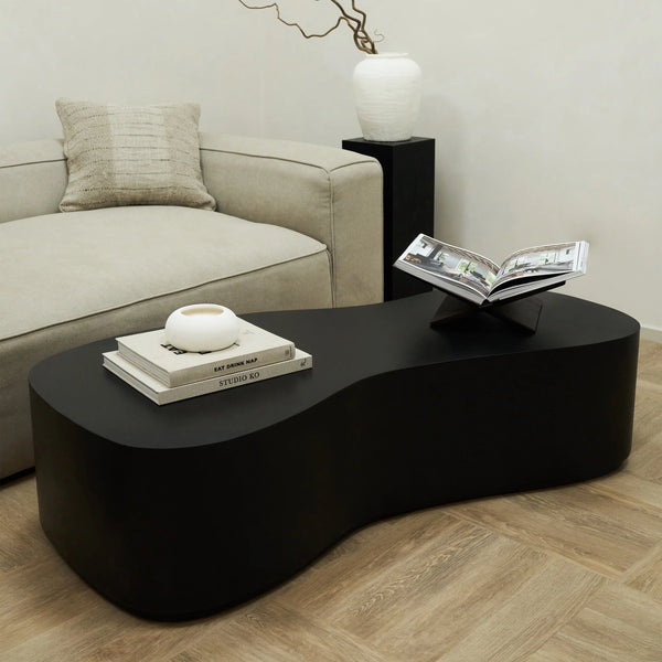 Minimalistische Grote Onregelmatig Vormige Betonnen Salontafel Zwart=Coffee Table – Concrete – Irregular – Black