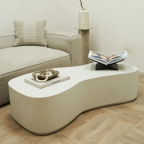 Minimalistische Grote Onregelmatig Vormige Betonnen Salontafel Wit=Coffee Table – Concrete – Irregular – White