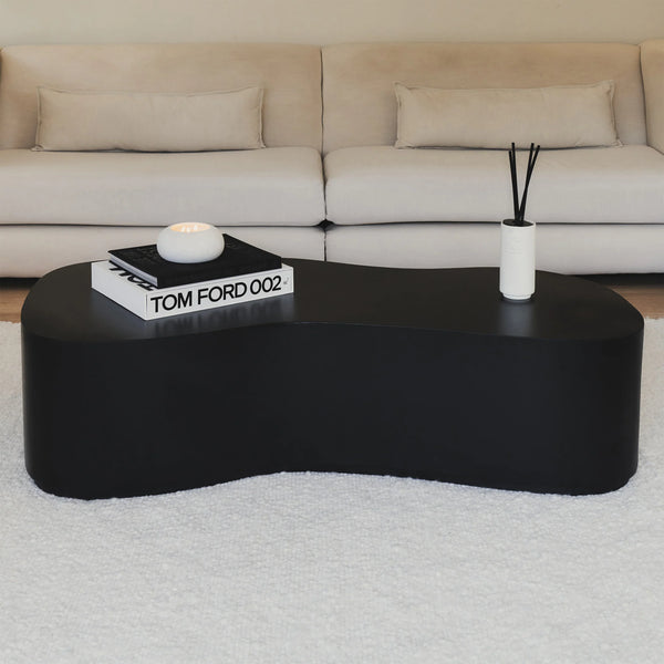 Minimalistische Grote Onregelmatig Vormige Betonnen Salontafel Zwart=Coffee Table – Concrete – Irregular – Black