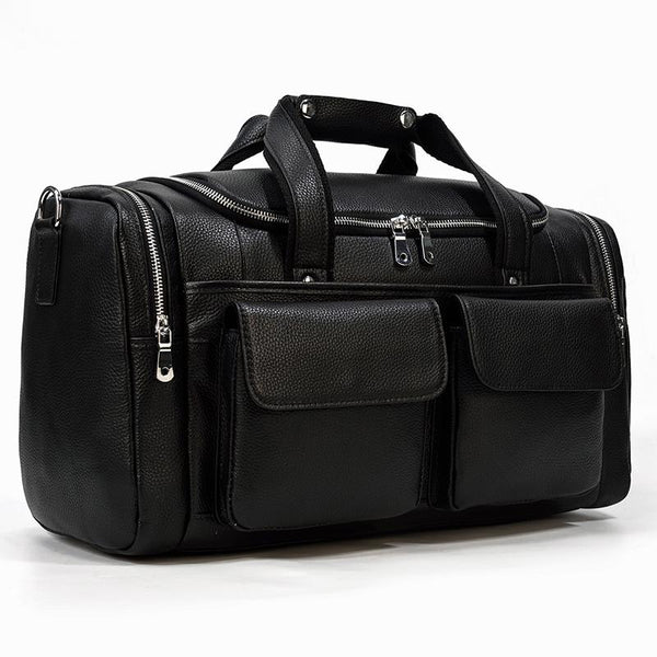 Black Leather Duffle Bag |