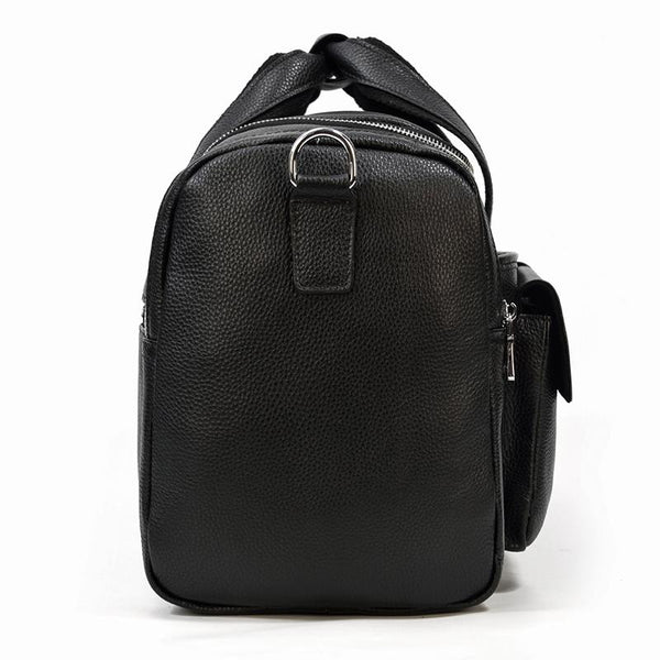 Black Leather Duffle Bag |