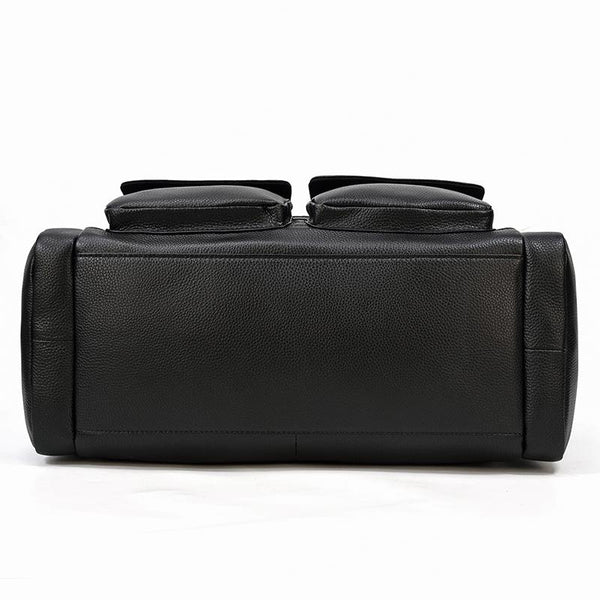 Black Leather Duffle Bag |