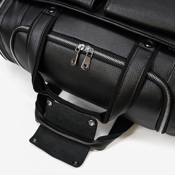 Black Leather Duffle Bag |