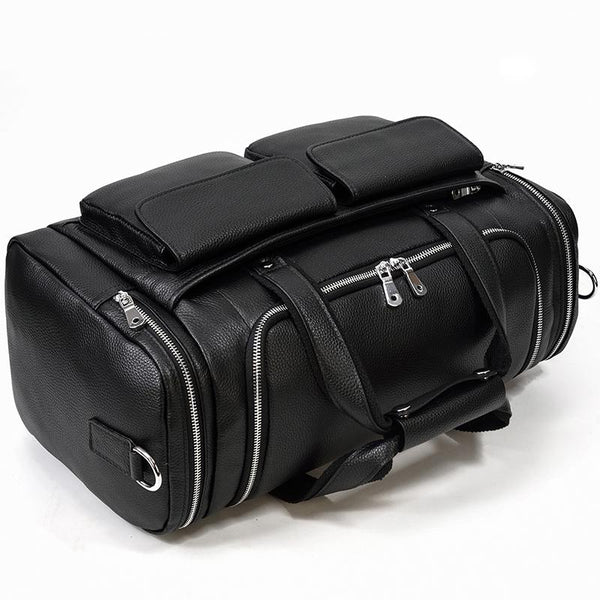 Black Leather Duffle Bag |