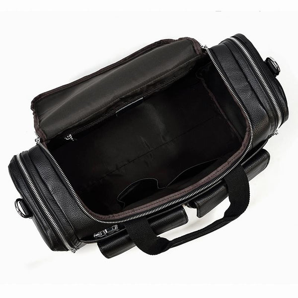 Black Leather Duffle Bag |