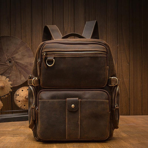 Brown Leather Backpack |