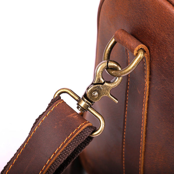 Brown Leather Weekender Bag |