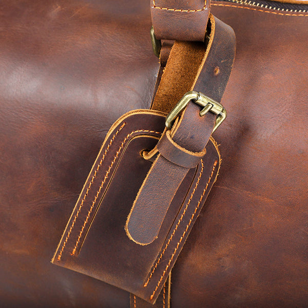 Brown Leather Weekender Bag |