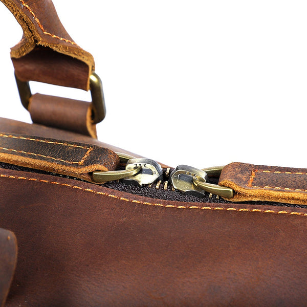 Brown Leather Weekender Bag |