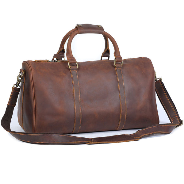 Brown Leather Weekender Bag |