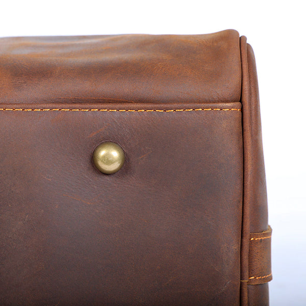 Brown Leather Weekender Bag |