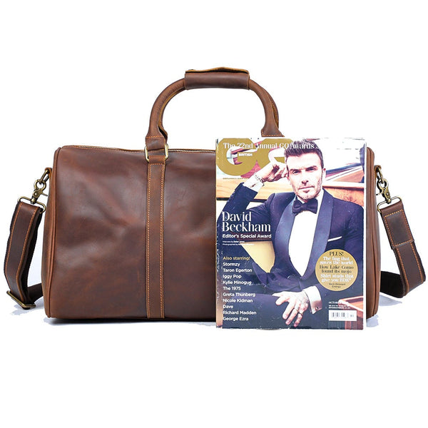 Brown Leather Weekender Bag |