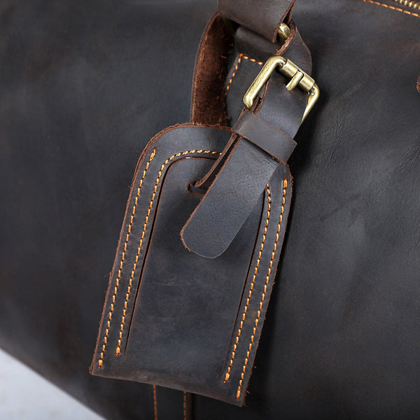 Brown Leather Weekender Bag |