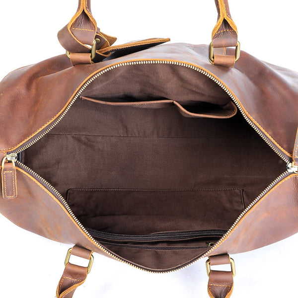 Brown Leather Weekender Bag |