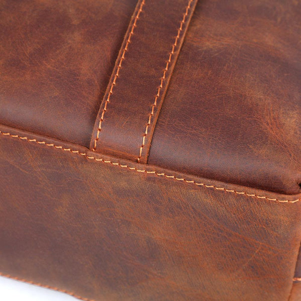 Coffee Leather Tote Bag |