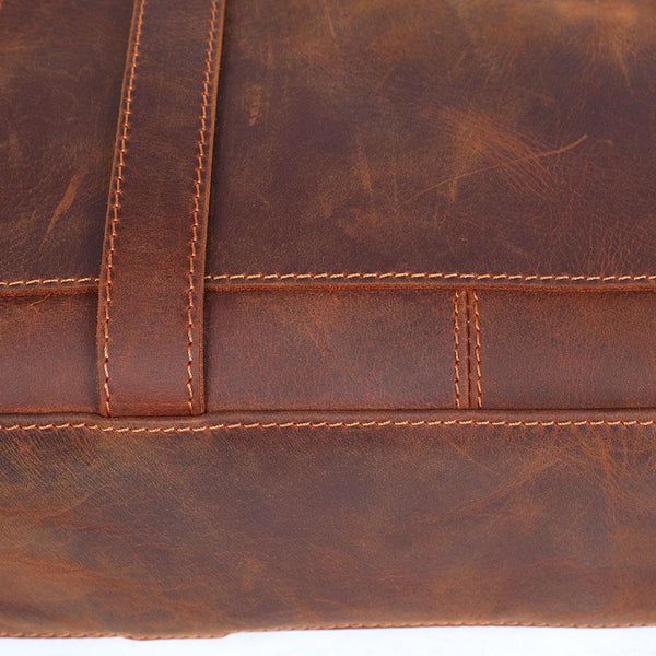 Coffee Leather Tote Bag |