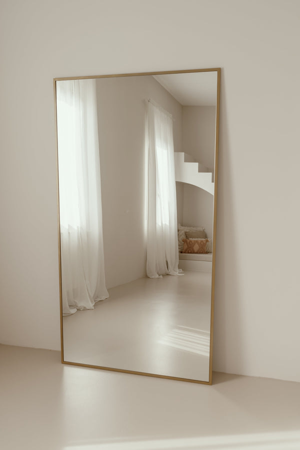 Grote Staande Spiegel Rechthoek 180x100 Goud=Mirror – Rectangular – 180×100 cm – Gold