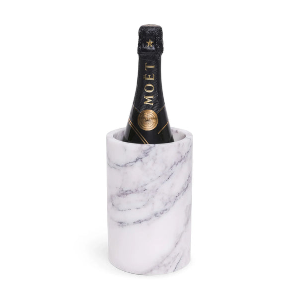 Marmer vaas/wijnkoeler wit Ø12x18cm=Vase – Marble – Wine Cooler – Ø12×18 cm – White