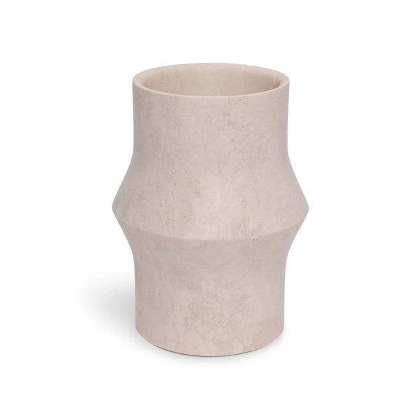 Travertine design vaas Ø12x20cm=Vase – Travertine – Design – Ø12×20 cm