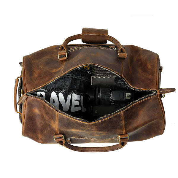 Mens Leather Travel Bag |