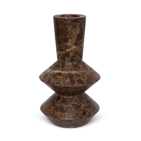 Rhombus Vaas Dark Emperador H35cm=Vase – Rhombus – Dark Emperador – H35 cm