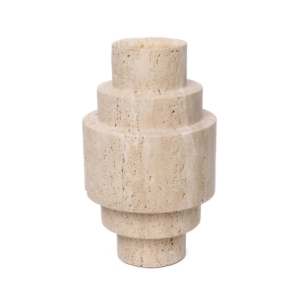 Travertine Agano Vaas L=Vase – Travertine – Agano – Large