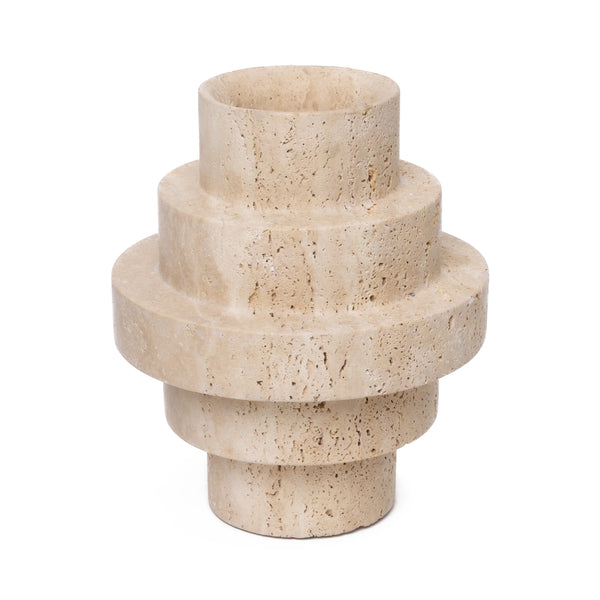 Travertine Agano Vaas M=Vase – Travertine – Agano – Medium