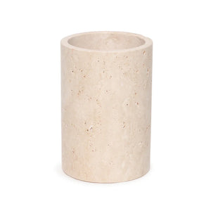 Travertine vaas/wijnkoeler Ø12x18cm=Vase – Travertine – Wine Cooler – Ø12×18 cm