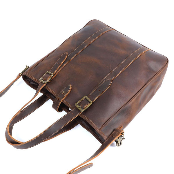 Vintage Leather Tote Bag |