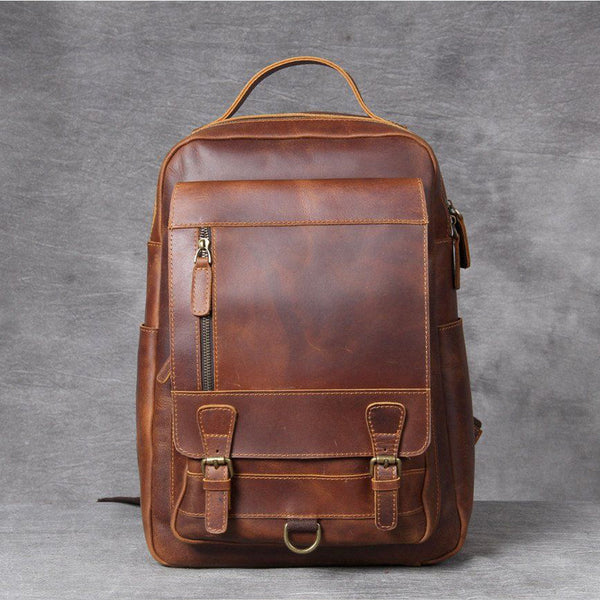 Tan Leather Backpack |