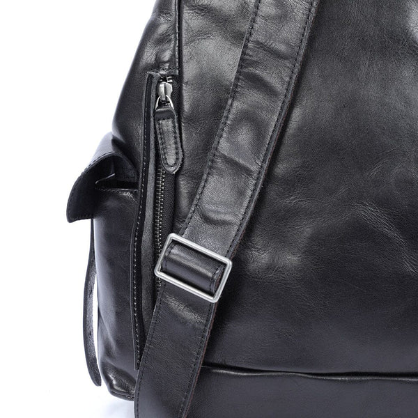 Small Black Leather Backpack | 