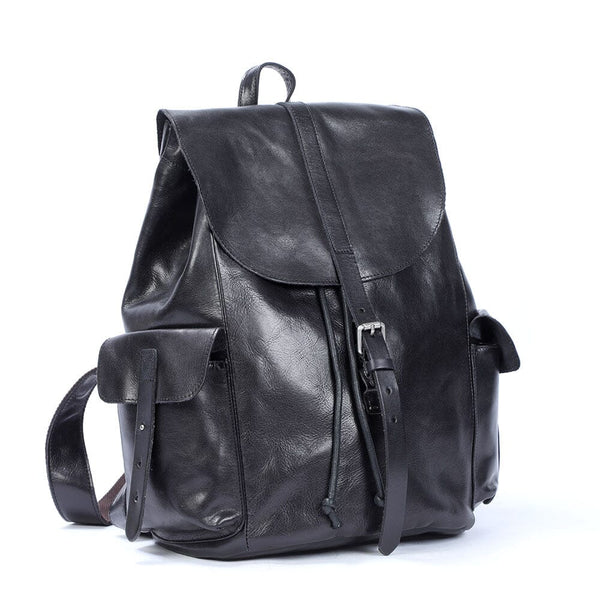 Small Black Leather Backpack | 