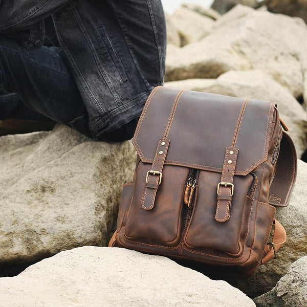 Brown Leather Rucksack |