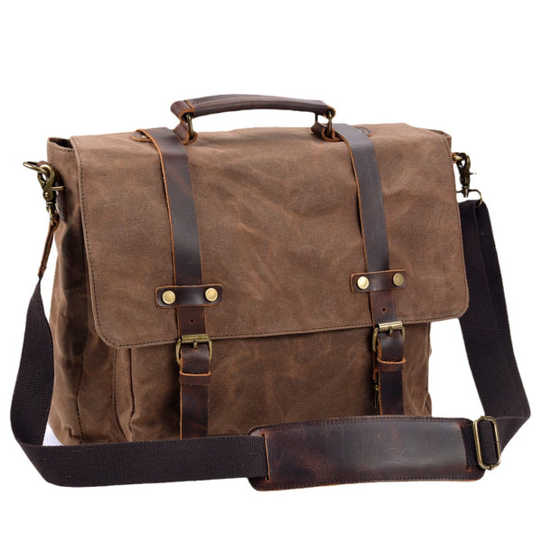 Canvas and Leather Messenger Bag |