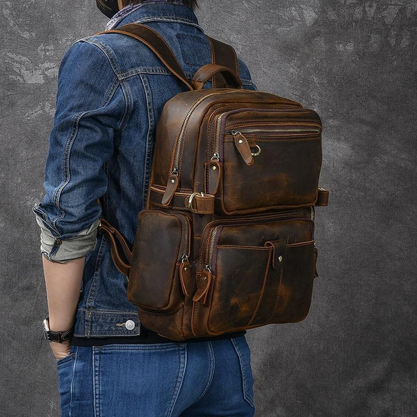 Brown Leather Backpack |