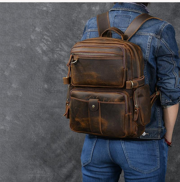 Brown Leather Backpack |