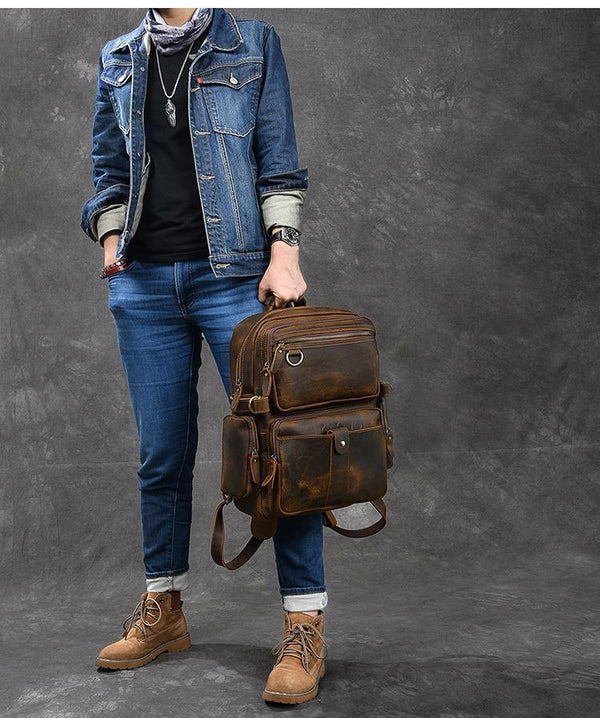 Brown Leather Backpack |