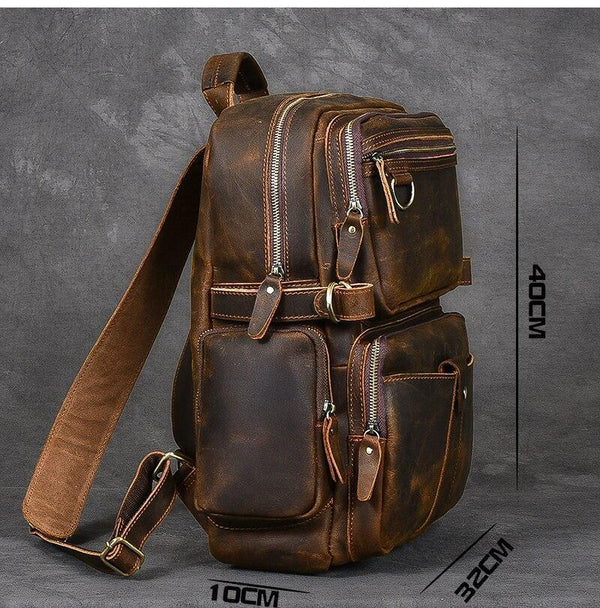 Brown Leather Backpack |