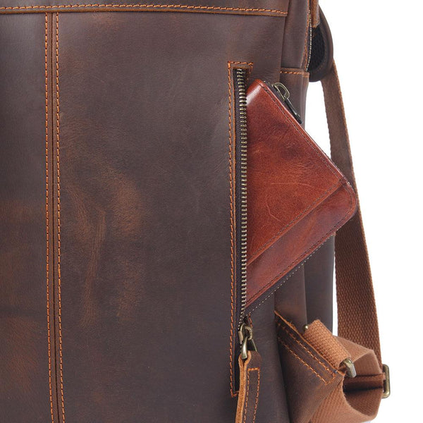 Brown Leather Rucksack |