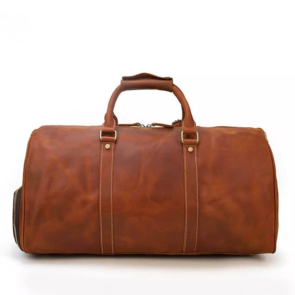 Brown Leather Duffle Bag |