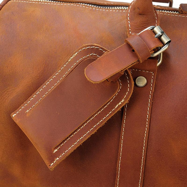 Brown Leather Duffle Bag |