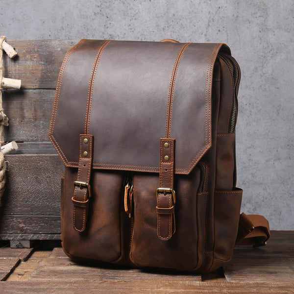 Brown Leather Rucksack |