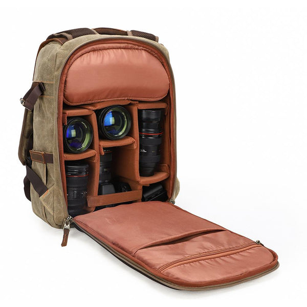 Waxed Canvas Camera Backpack |