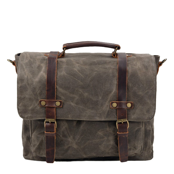 Canvas and Leather Messenger Bag |