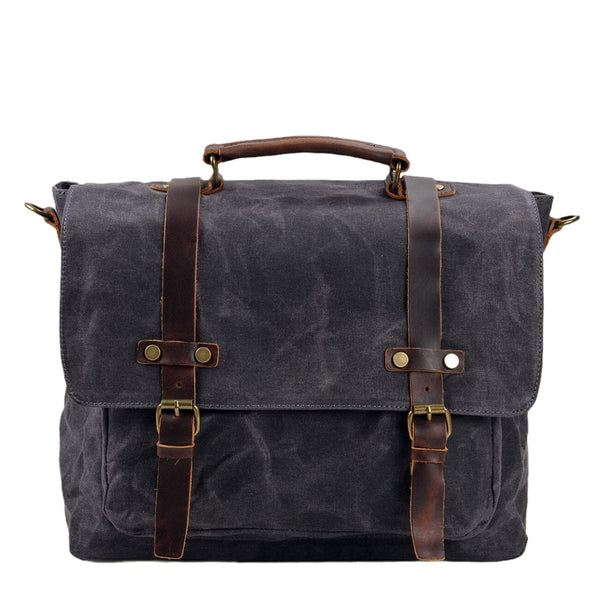 Canvas and Leather Messenger Bag |