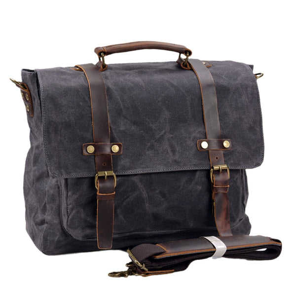 Canvas and Leather Messenger Bag |