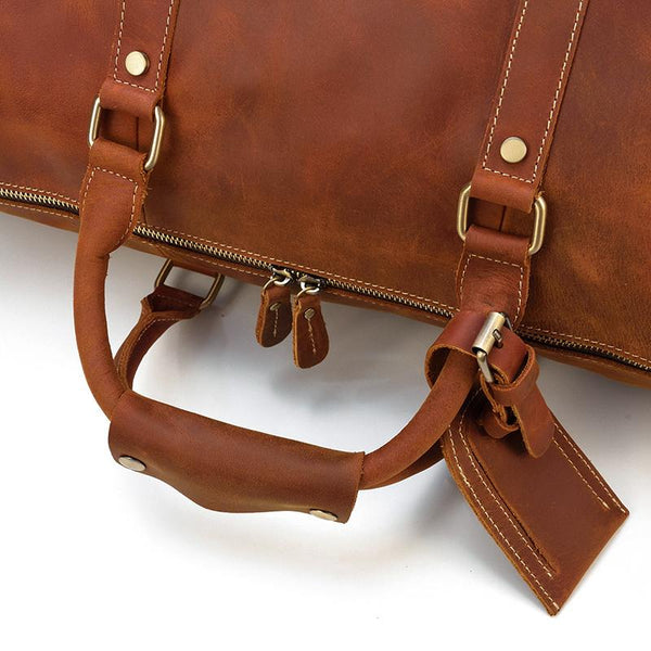 Brown Leather Duffle Bag |