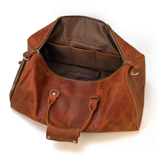 Brown Leather Duffle Bag |