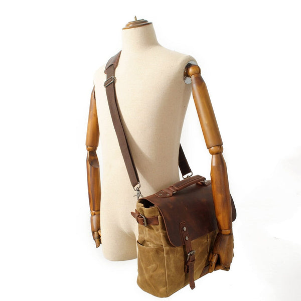 Canvas Crossbody Messenger Bag |